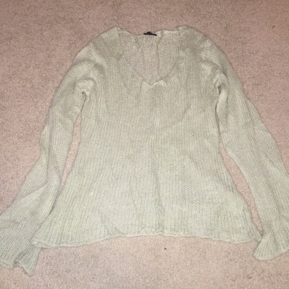 Wooden Ships Light Green V-Neck Sweater